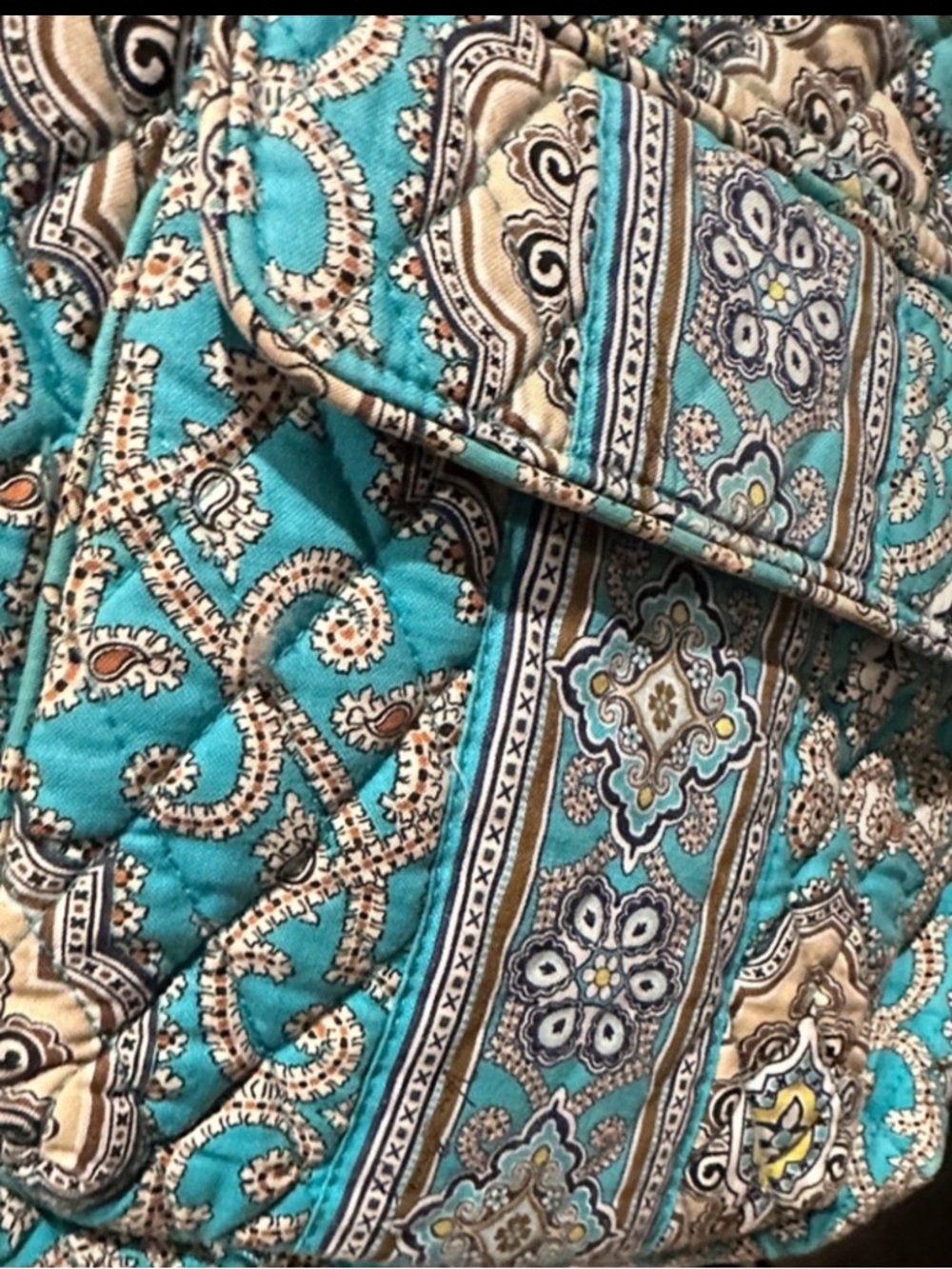 Vera Bradley Turquoise Paisley Quilted Crossbody Bag - Picture 9 of 12